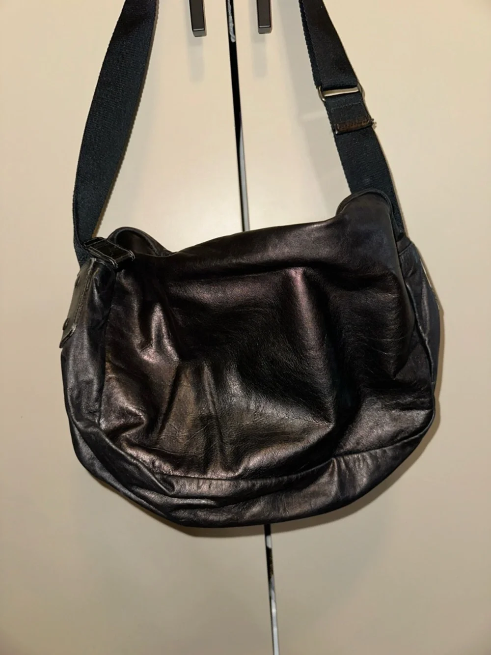 Prada Vintage 90’s Black Leather Crossbody Bag